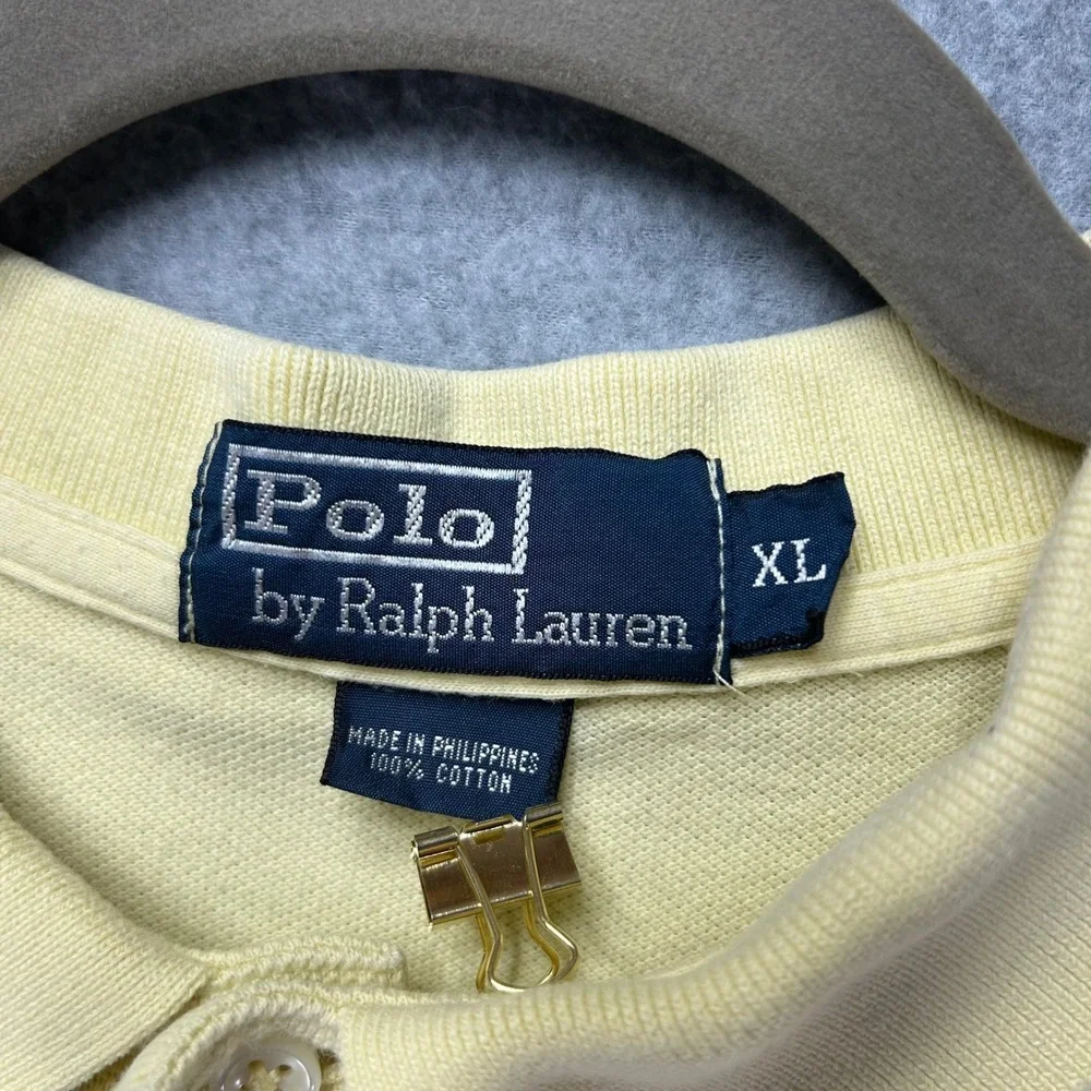 Vintage Polo Ralph Lauren Polo Shirt Mens XL Yellow Preppy Quiet‎ Luxury